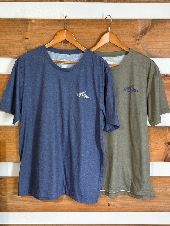 Fish N Vibe Other - Lot of 2 Fish N Vibe Short Sleeve Green/Navy Front & Back Graphic Size L (42-44)